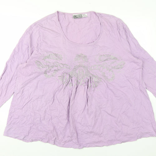 Mia Linea Women's Plus Purple 3/4 Sleeve T-Shirt Size 26/28