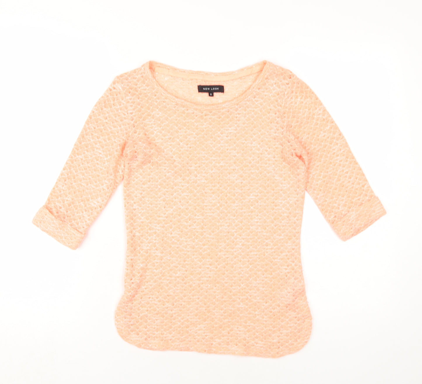 New Look Women's Pink 3/4 Sleeve Basic T-Shirt, Size 10