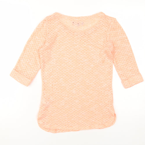 New Look Women's Pink 3/4 Sleeve Basic T-Shirt, Size 10