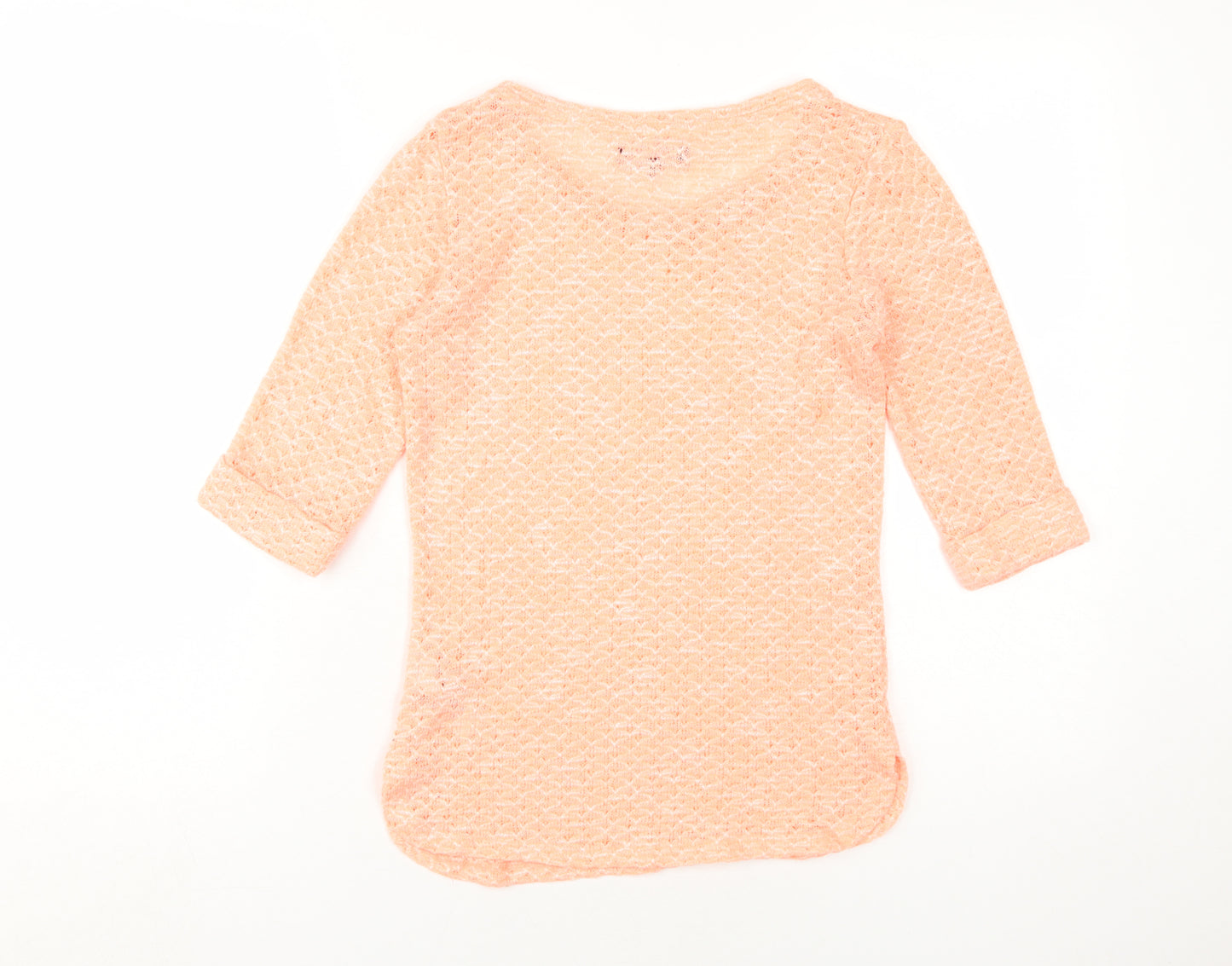 New Look Women's Pink 3/4 Sleeve Basic T-Shirt, Size 10