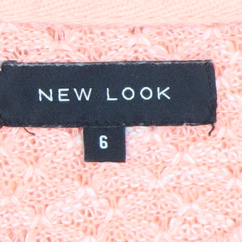 New Look Women's Pink 3/4 Sleeve Basic T-Shirt, Size 10