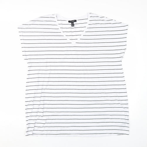 New Look Women White Striped Plus Size T-Shirt