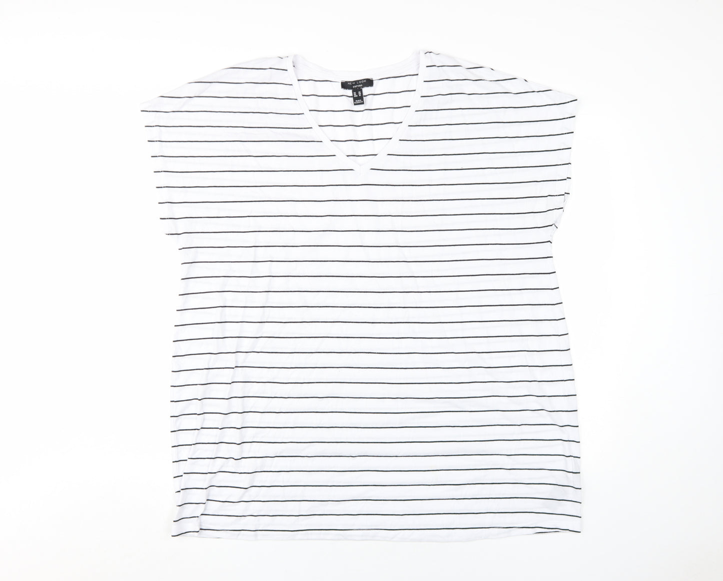 New Look Women White Striped Plus Size T-Shirt