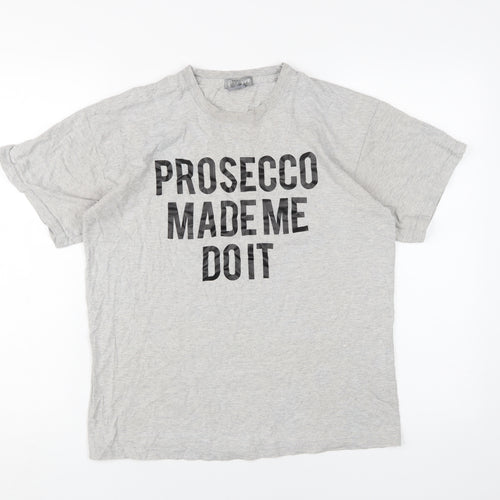 Love Unisex Grey M Casual Cotton T-Shirt