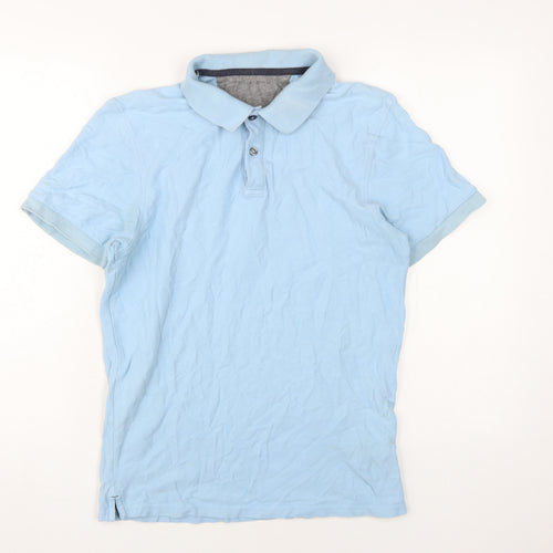 Marks & Spencer Men's Blue S Polo, Short Sleeve Casual Top