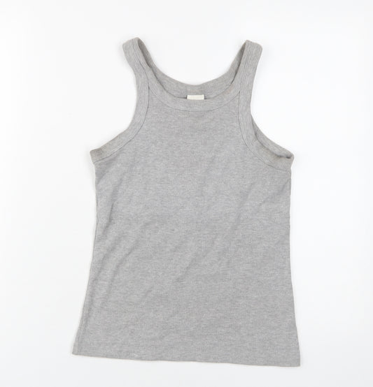 H&M Women's Grey Tank Top Size 12 Basic Jersey