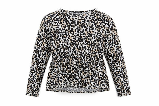 Front view of Wednesday's Girl Women's Animal Print Blouse S
