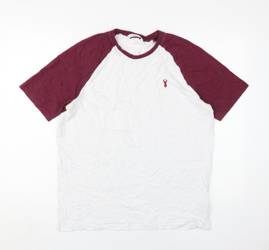 Next Men's Colourblock T-Shirt, L, White/Multicoloured