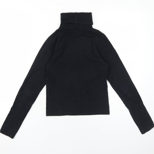 American Apparel Women's Black Roll Neck Basic Top S
