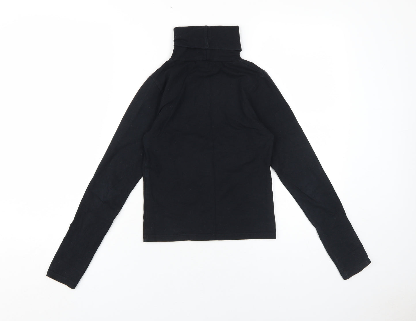 American Apparel Women's Black Roll Neck Basic Top S