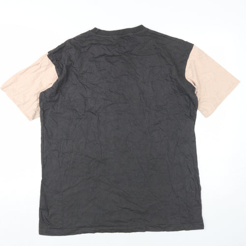 Missguided Women's Black and Beige T-Shirt Size 10