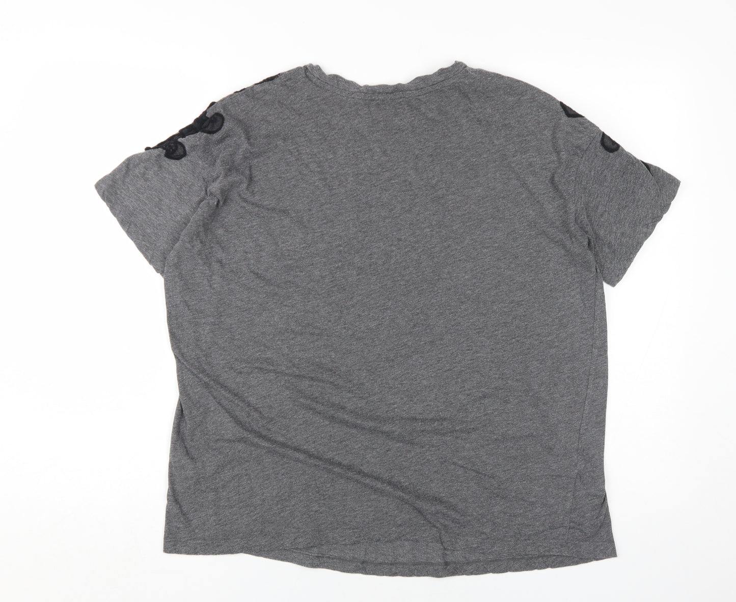 New Look Womens Grey Lace Accent Plus T-Shirt