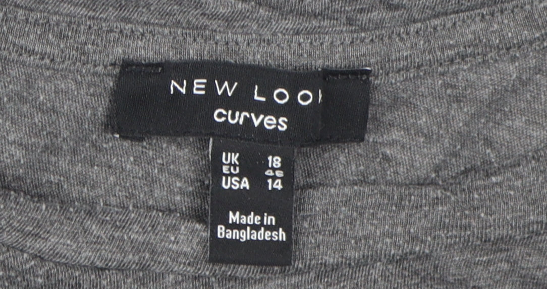 New Look Womens Grey Lace Accent Plus T-Shirt