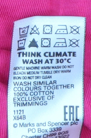 Marks and Spencer Women's Pink T-Shirt Dress, Size 20