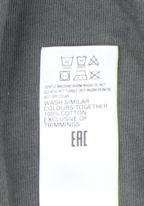 Marks and Spencer Men’s Green Henley T-Shirt, XL, Cotton