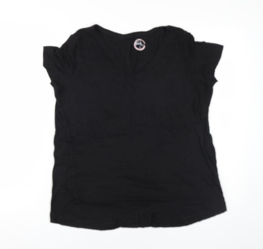 Next Women's Black V-Neck Basic T-Shirt Size 16