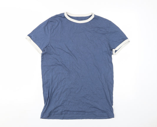 New Look Men's Blue Crew Neck T-Shirt, Size S