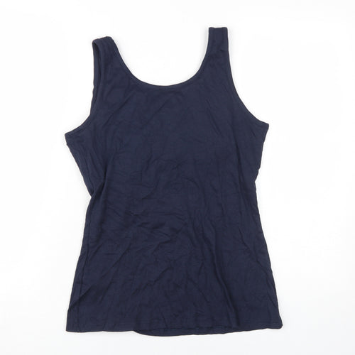 Marks and Spencer Women's Blue Jersey Tank Top Size 20