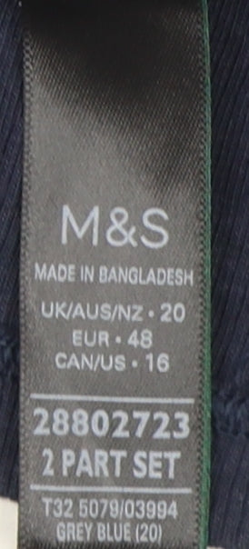 Marks and Spencer Women's Blue Jersey Tank Top Size 20