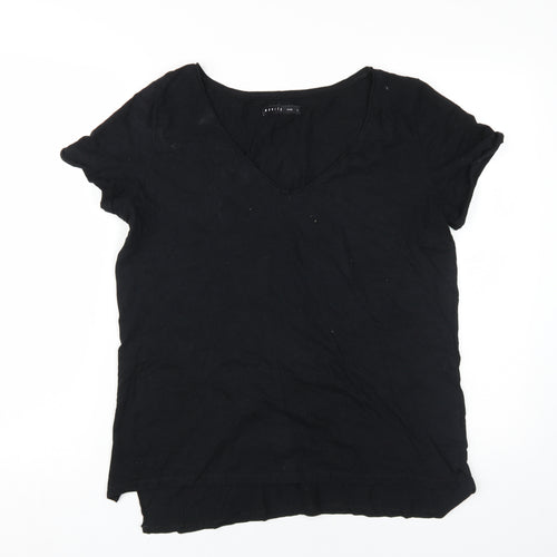 Mohito Women's Black Basic V-Neck T-Shirt Size L