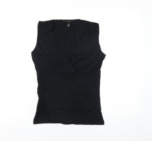 H&M Women's Black Wrap Top, Size M, Sleeveless