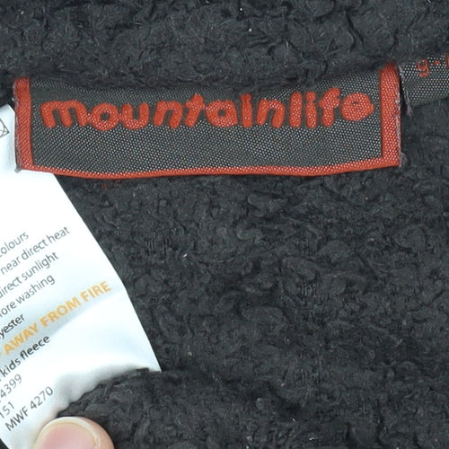 Mountainlife Boys Black Fleece Jacket Size 146 Full Zip