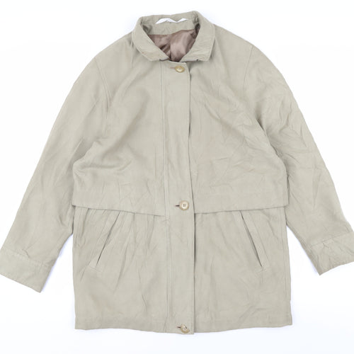 Vintage Marks and Spencer Beige Women's Mid-Length Coat