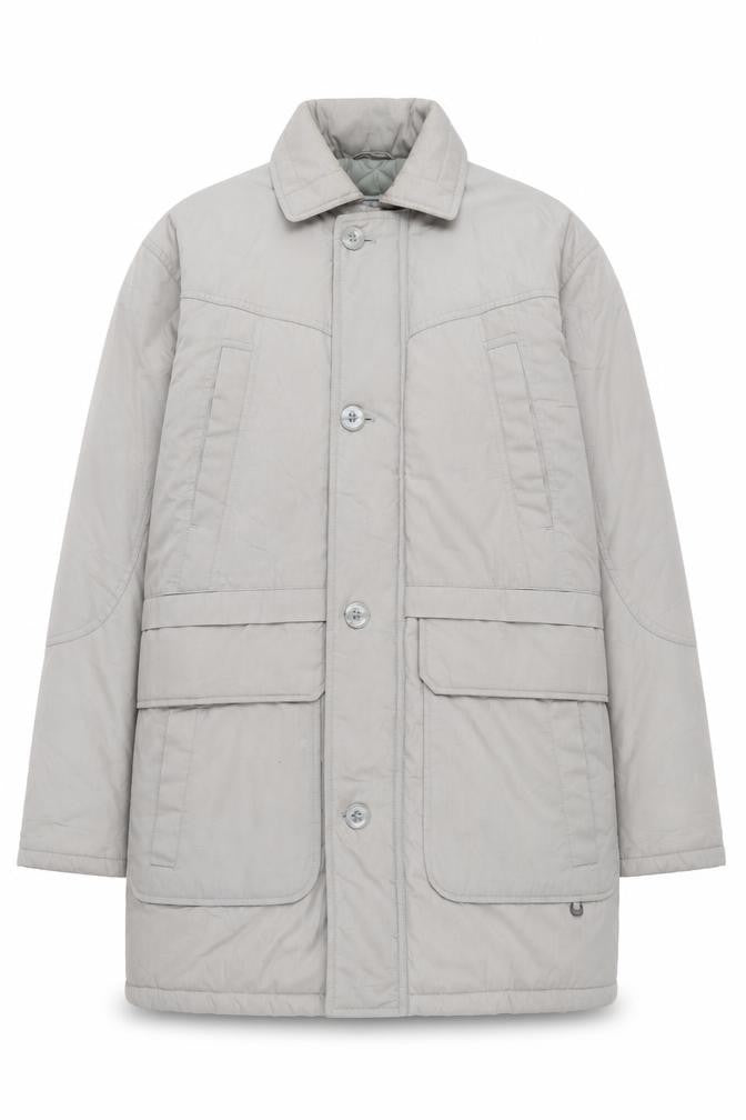 Front view of Aldon Men's Beige Puffer Jacket S