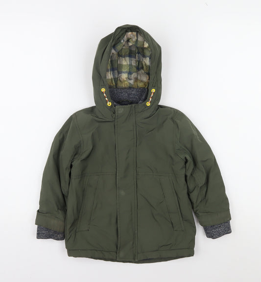 Next Boys Green Hooded Parka Jacket 2-3 Years