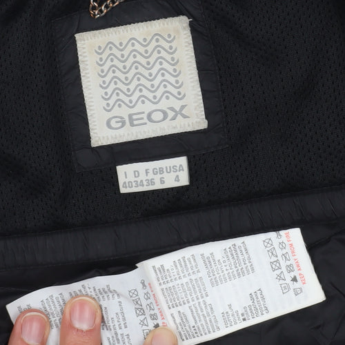 Geox Women's Black Puffer Coat, Size 6, Casual Style