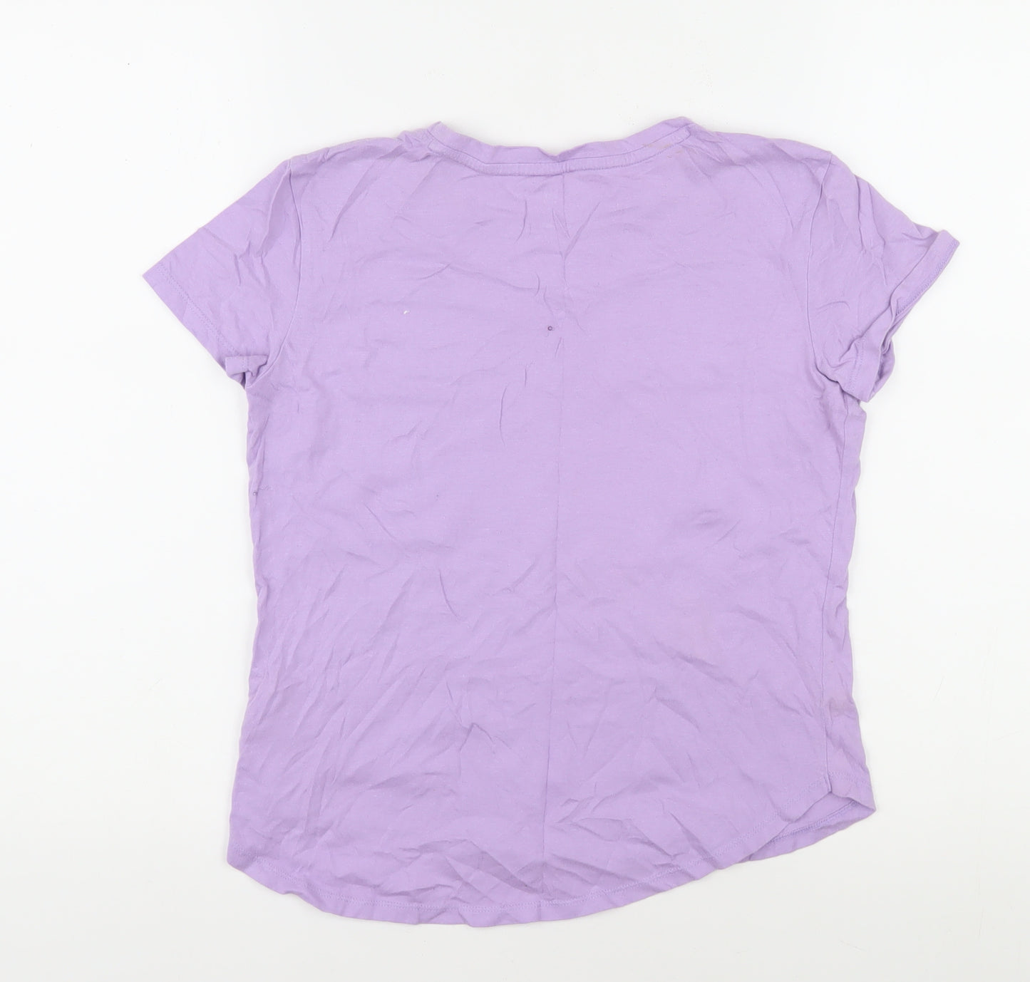GAP Girls Purple Unicorn Sequin T-Shirt 10-11 Years Cotton