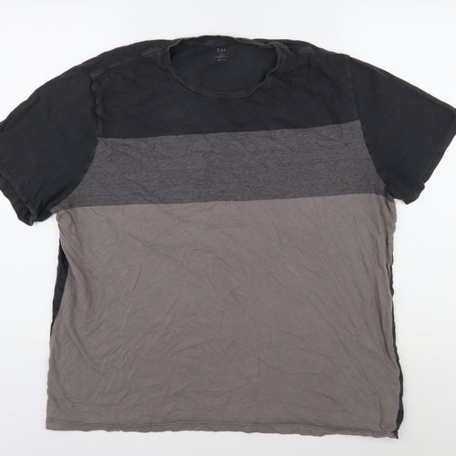 GAP Men's Colourblock T-Shirt XL Black Grey