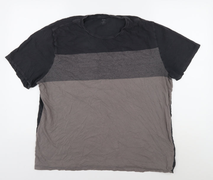 GAP Men's Colourblock T-Shirt XL Black Grey