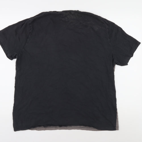 GAP Men's Colourblock T-Shirt XL Black Grey