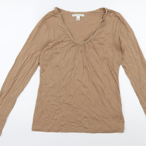 Banana Republic Women's Beige M V-Neck Long Sleeve Top