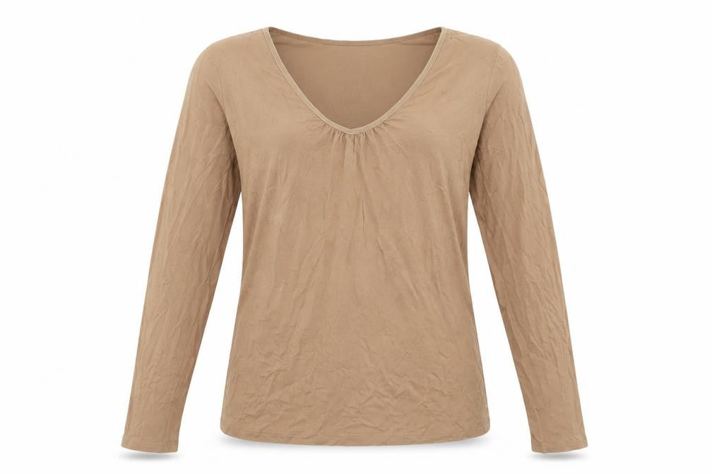 Banana Republic Women's Beige M V-Neck Long Sleeve Top