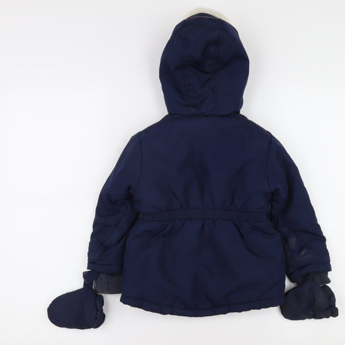 Peppa Pig Girls Blue Puffer Jacket 2-3 Years with Hood