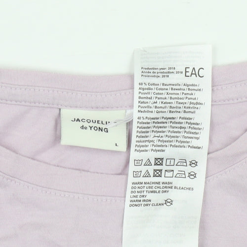Jacqueline de Yong Women's Pink L Cotton Blend T-Shirt