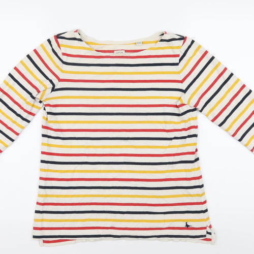 Jack Wills Women's Multicoloured Striped T-Shirt Size 8