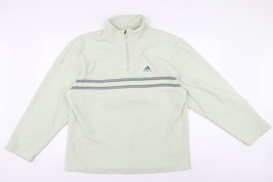 Adidas Men's Ivory Fleece 1/4 Zip Sweatshirt M