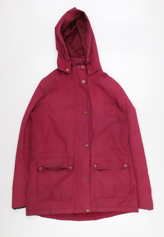 Barbour Women's Red Waterproof Parka Jacket Size 12