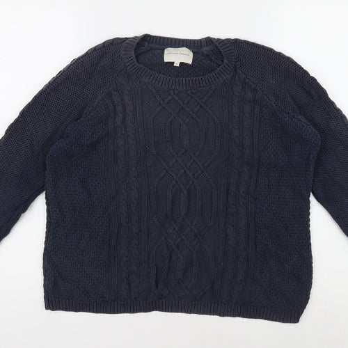 Second Female Women's Blue Cable Knit Jumper M