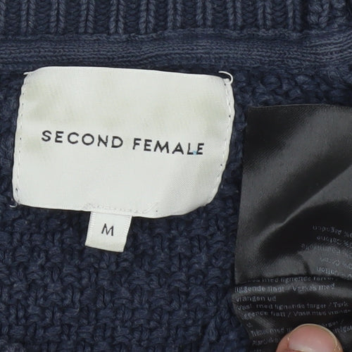 Second Female Women's Blue Cable Knit Jumper M