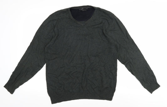 Jeff Banks Grey Men's M V-Neck Pullover Jumper