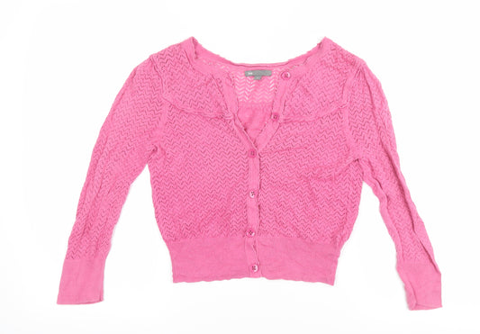 Gap Women's Pink Cardigan, Size S, Cotton Knit V-Neck