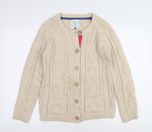 Country Rose Women's Beige Cable-Knit Cardigan S