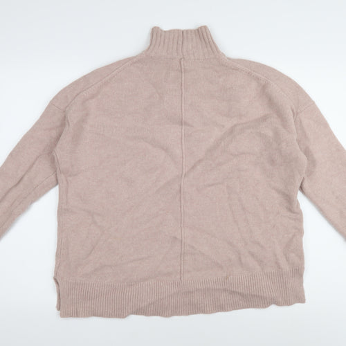 Hush Women's Beige M Roll Neck Wool Pullover Jumper
