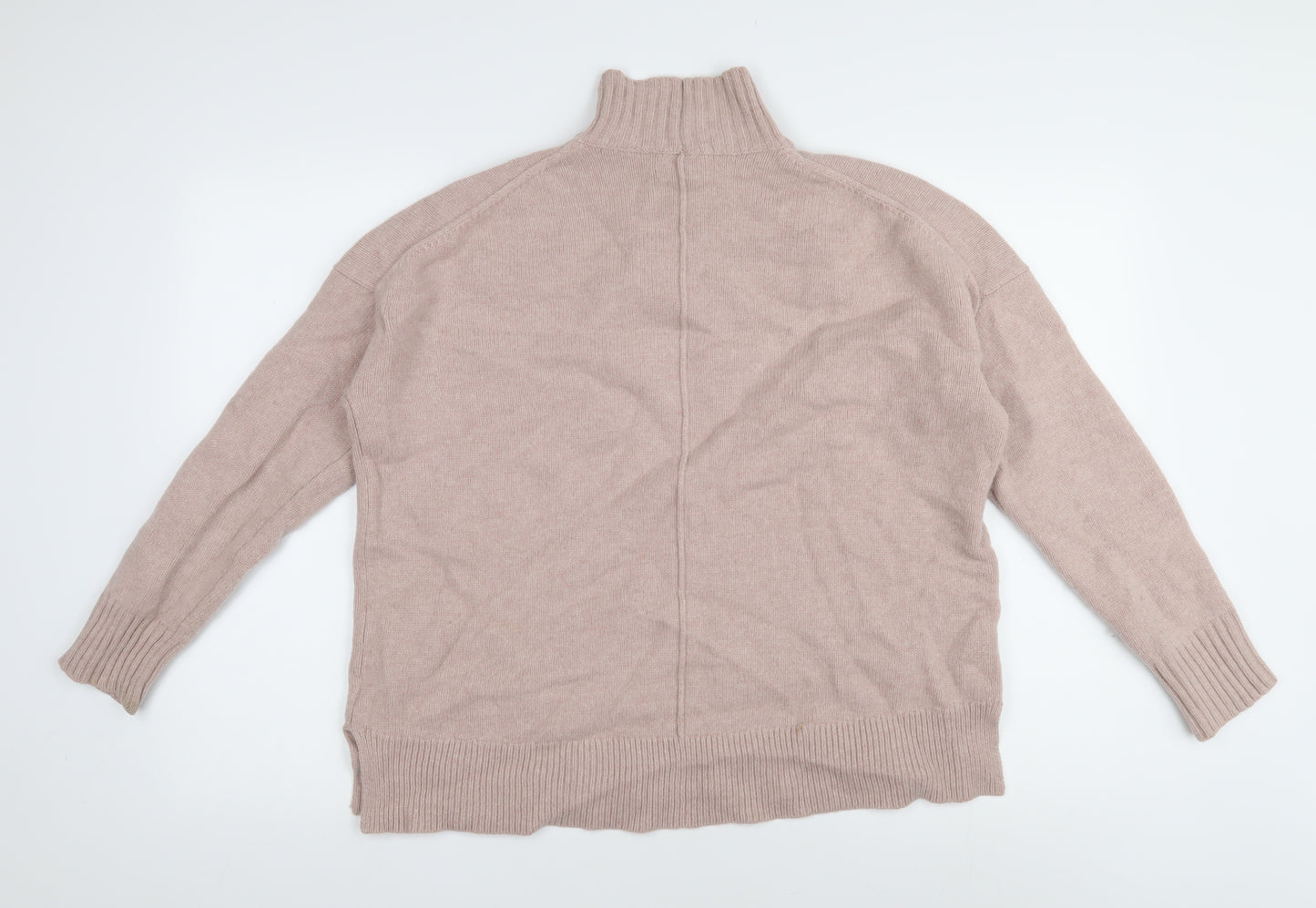 Hush Women's Beige M Roll Neck Wool Pullover Jumper