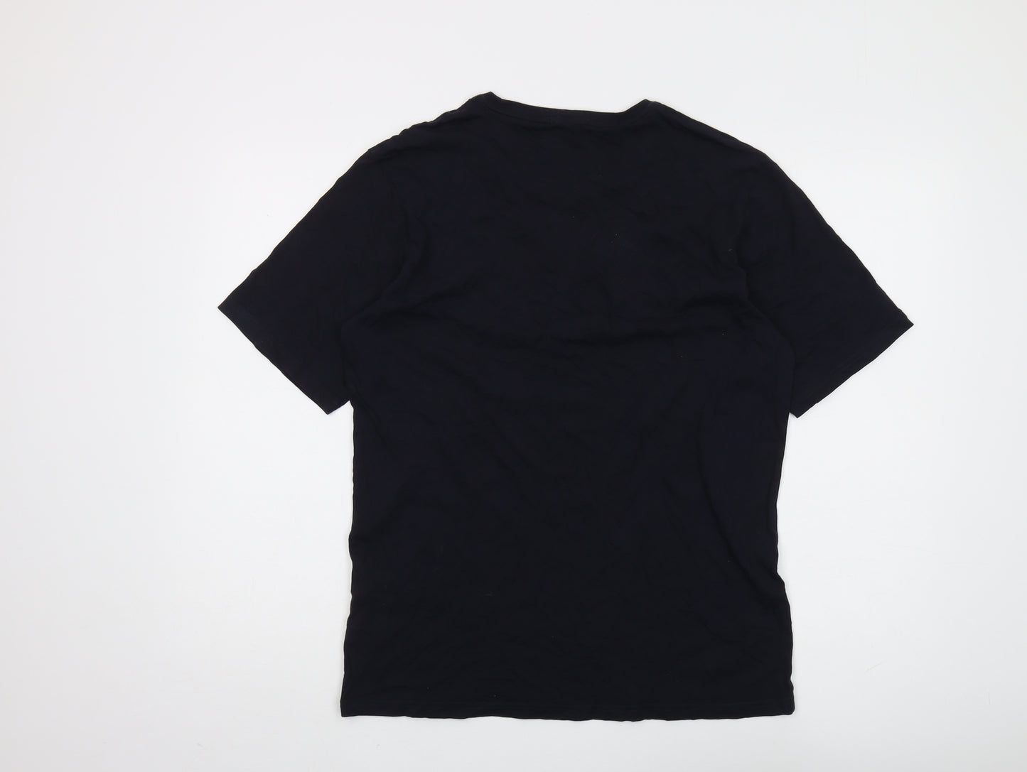 DKNY Men's Black Cotton Logo T-Shirt, M