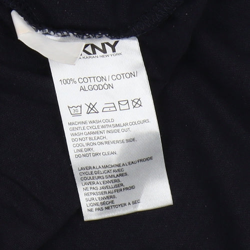DKNY Men's Black Cotton Logo T-Shirt, M